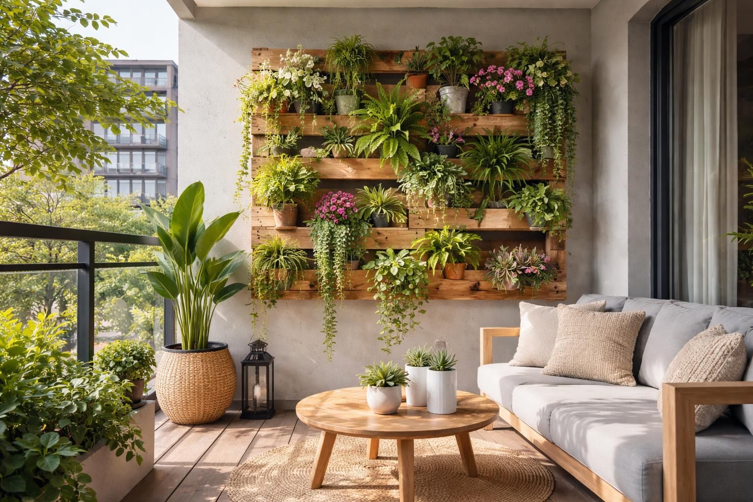 apprenez à transformer une simple palette en un mur végétal décoratif pour votre balcon et créez un jardin vertical unique et naturel.