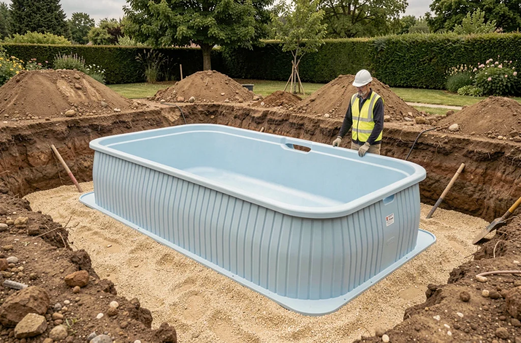 Installation d'une coque polyester par Aquitaine Piscines Polyester dans le département 64